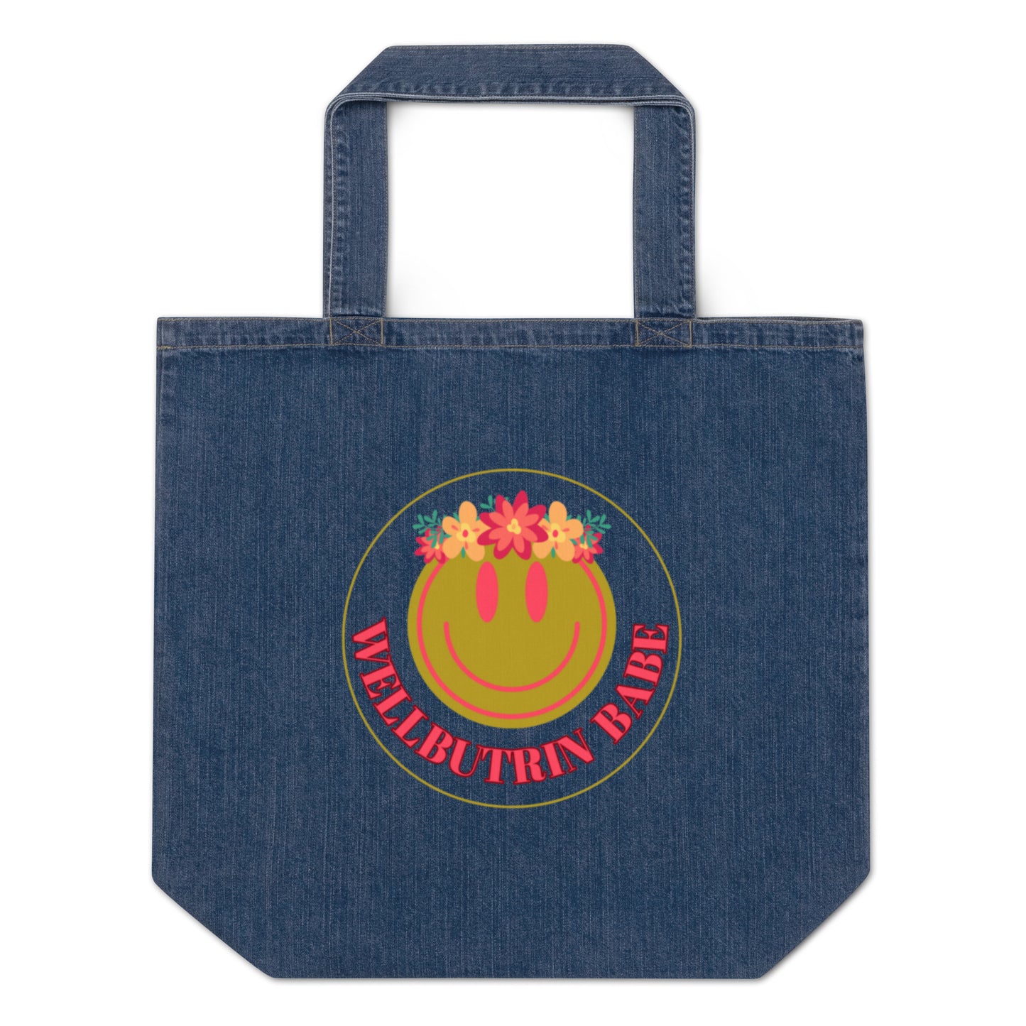 Organic denim tote bag